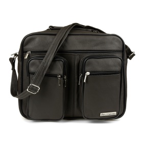 Pánska hnedá kožená taška na rameno PERCY