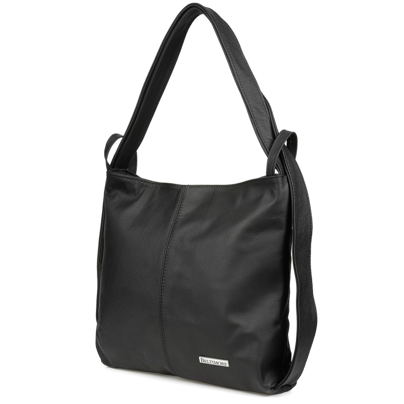 Dámska kožená čierna kabelka TARA