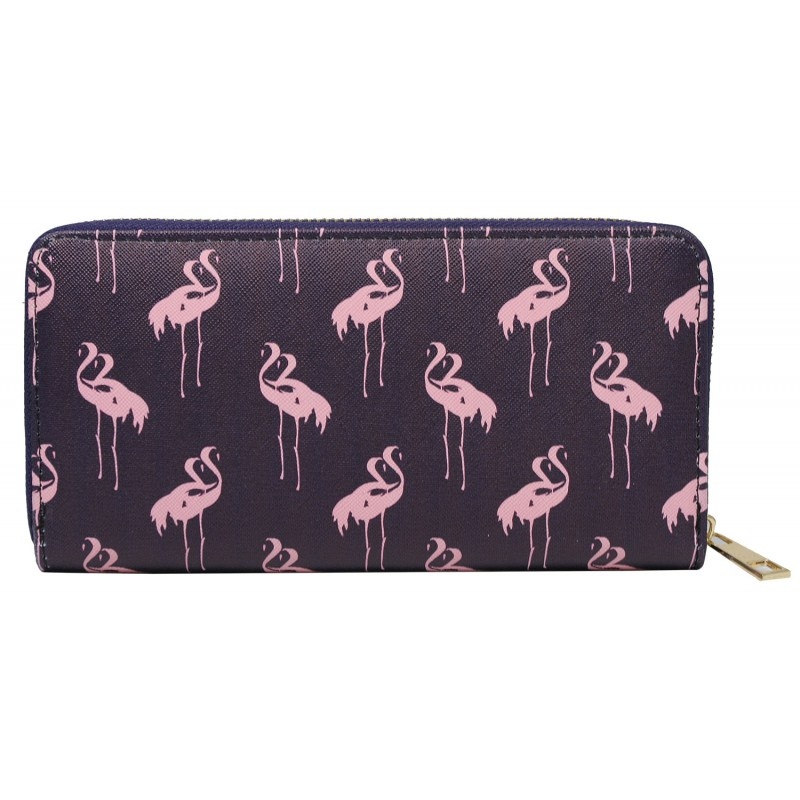 Dámska tmavomodrá peňaženka PINK FLAMINGO