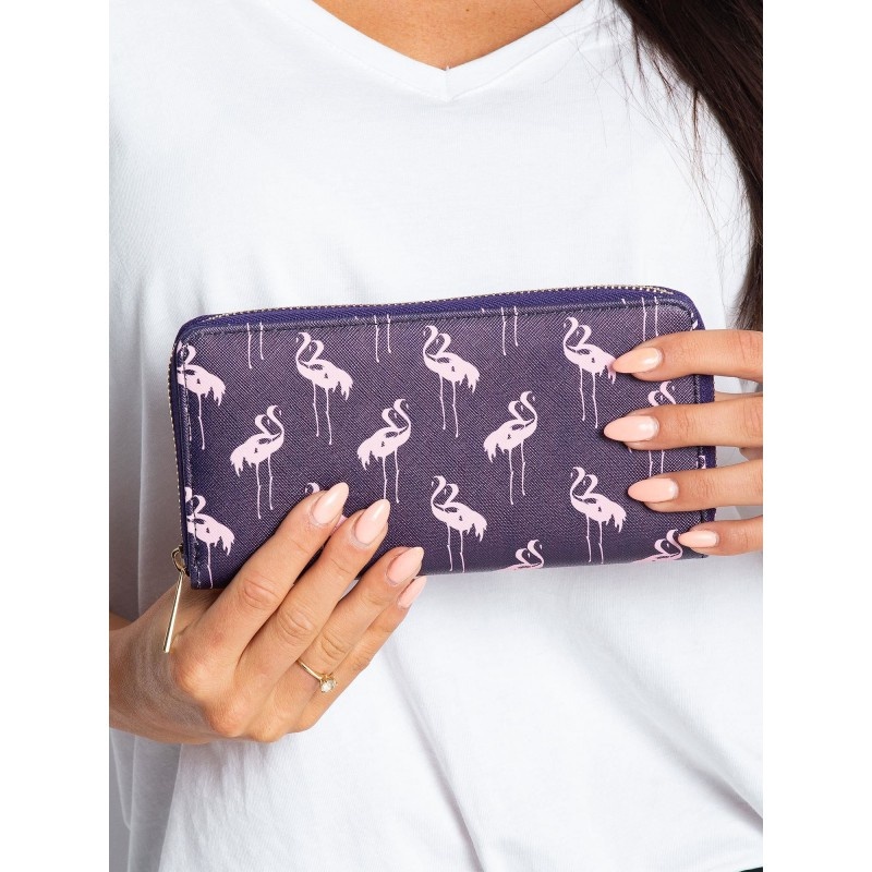 Dámska tmavomodrá peňaženka PINK FLAMINGO