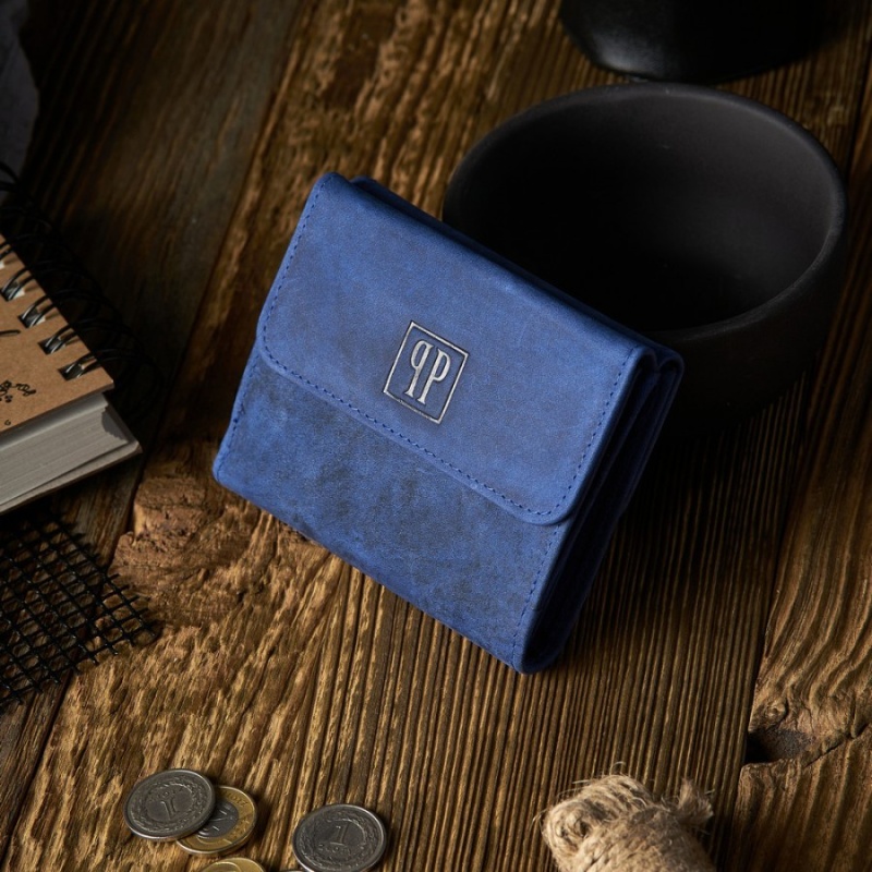 Kožená malá dámska modrá peňaženka PP