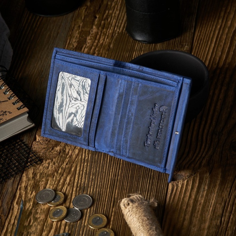 Kožená malá dámska modrá peňaženka PP