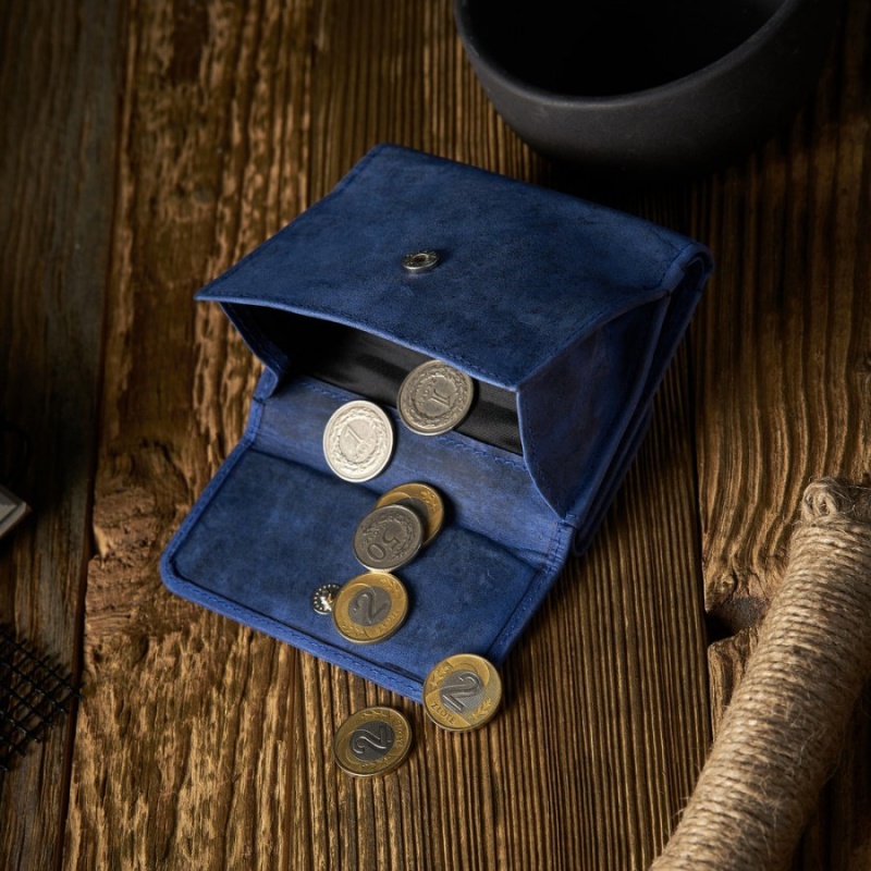 Kožená malá dámska modrá peňaženka PP