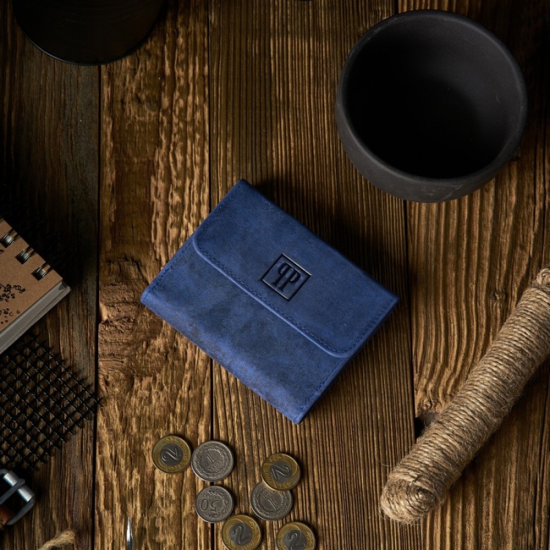 Kožená malá dámska modrá peňaženka PP