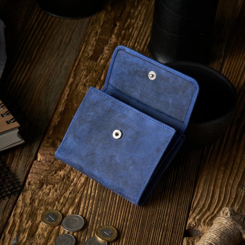 Kožená malá dámska modrá peňaženka PP