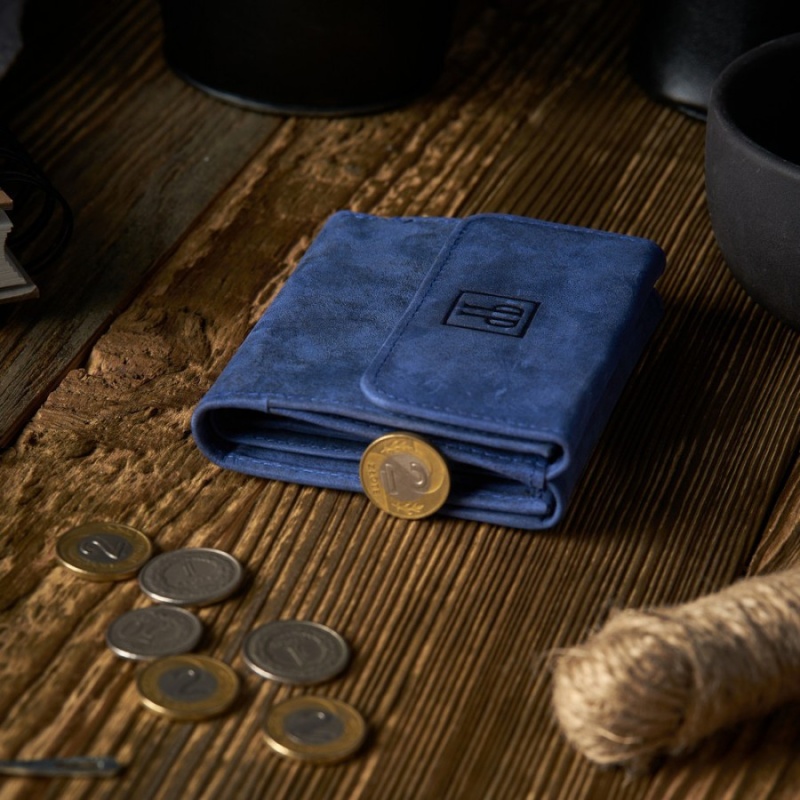 Kožená malá dámska modrá peňaženka PP