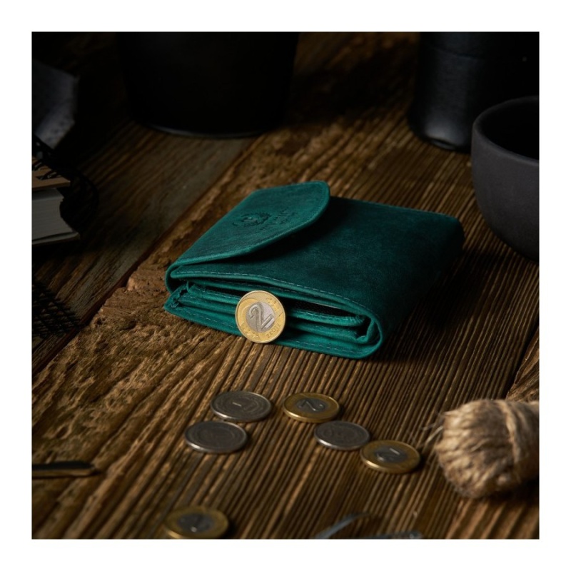 Vintage zelená kožená dámska peňaženka Peruzzi