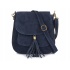 Tmavomodrá dámska semišová crossbody kabelka MEGAN