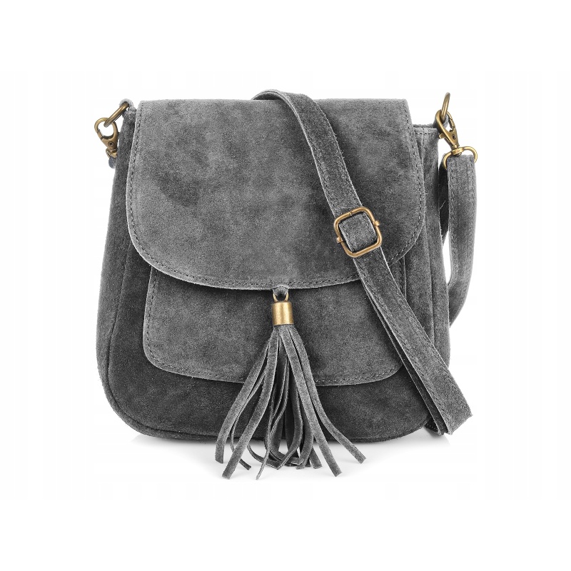 Šedá dámska semišová crossbody kabelka MEGAN