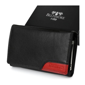 Čierna dámska kožená peňaženka na patent