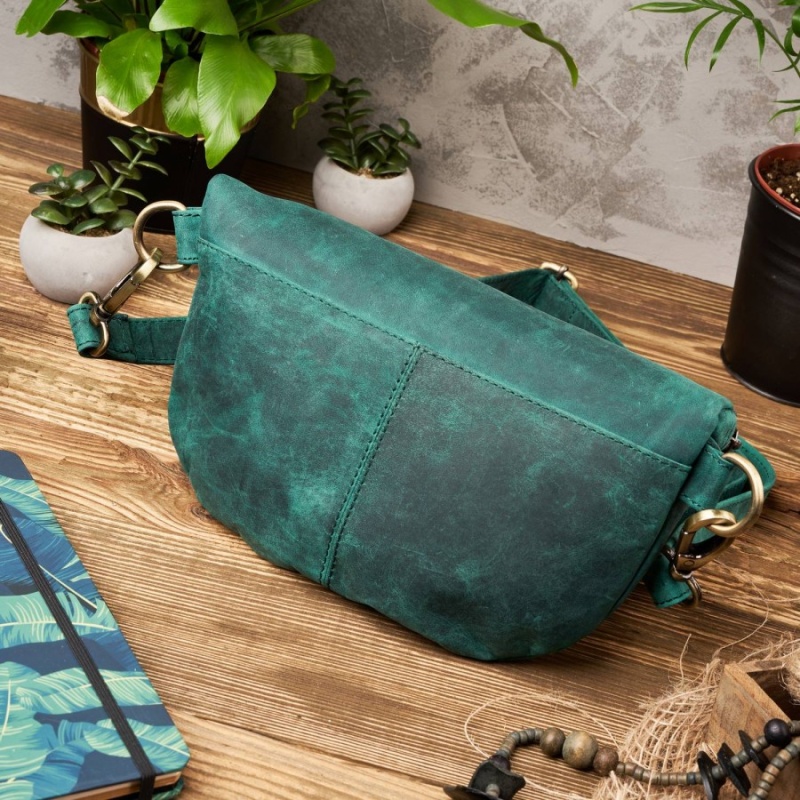 Dámska kožená ľadvinka VINTAGE GREEN