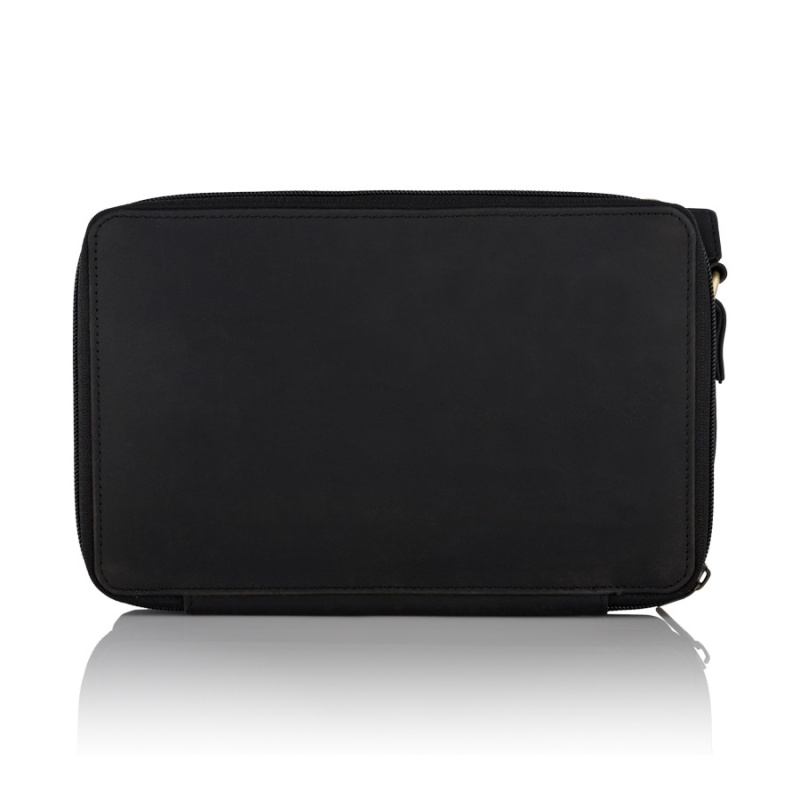 Pánska kožená čierna príručná taška HUNTER