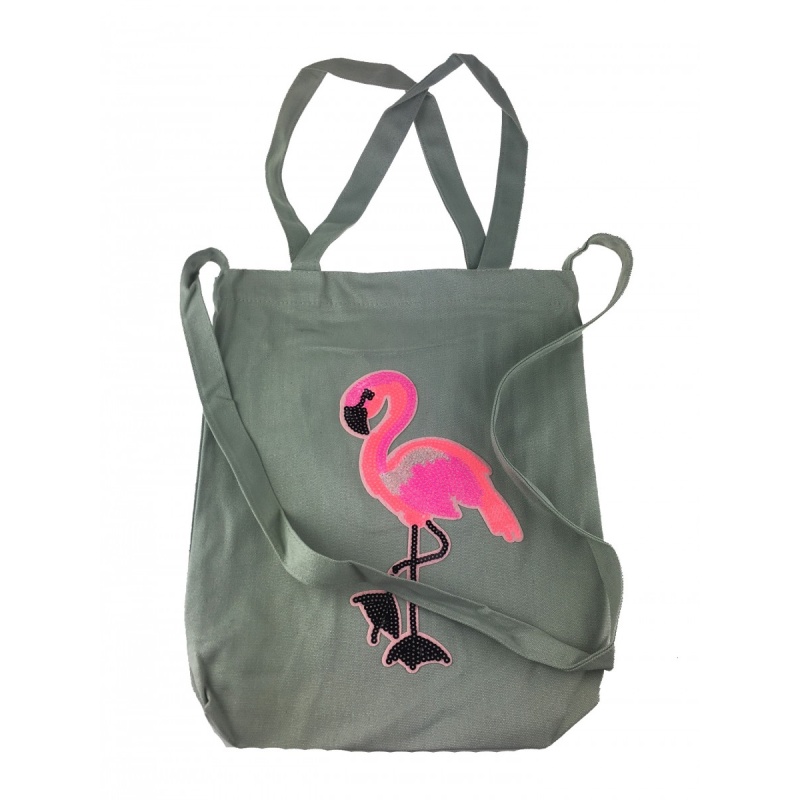 Nákupná šedá taška FLAMINGO