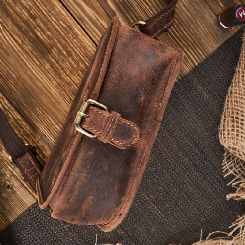 Dámska kožená hnedá kabelka FLORENCE