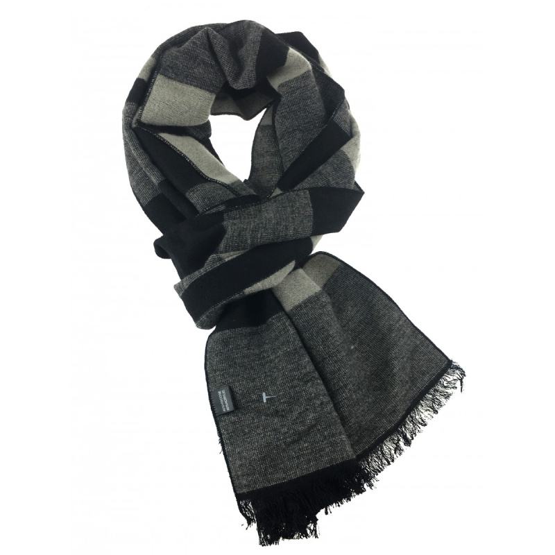 Pánsky čierno-šedý vzorovaný šál Jordan Collection - ALDEN
