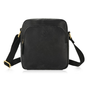 Kožená dámska čierna vintage crossbody kabelka Paolo Peruzzi "MARINA"