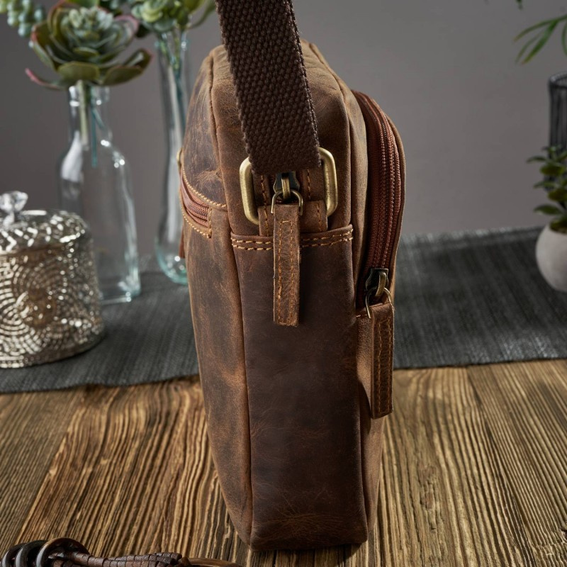 Kožená dámska hnedá vintage crossbody kabelka Paolo Peruzzi "MARINA"