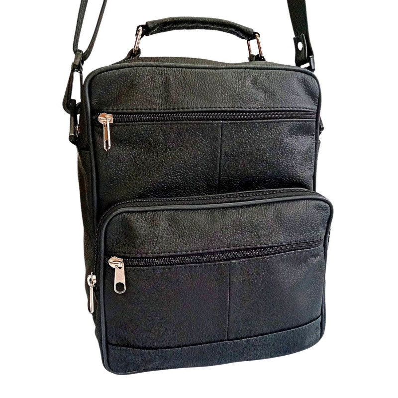 Pánska kožená čierna taška KOR-NL01