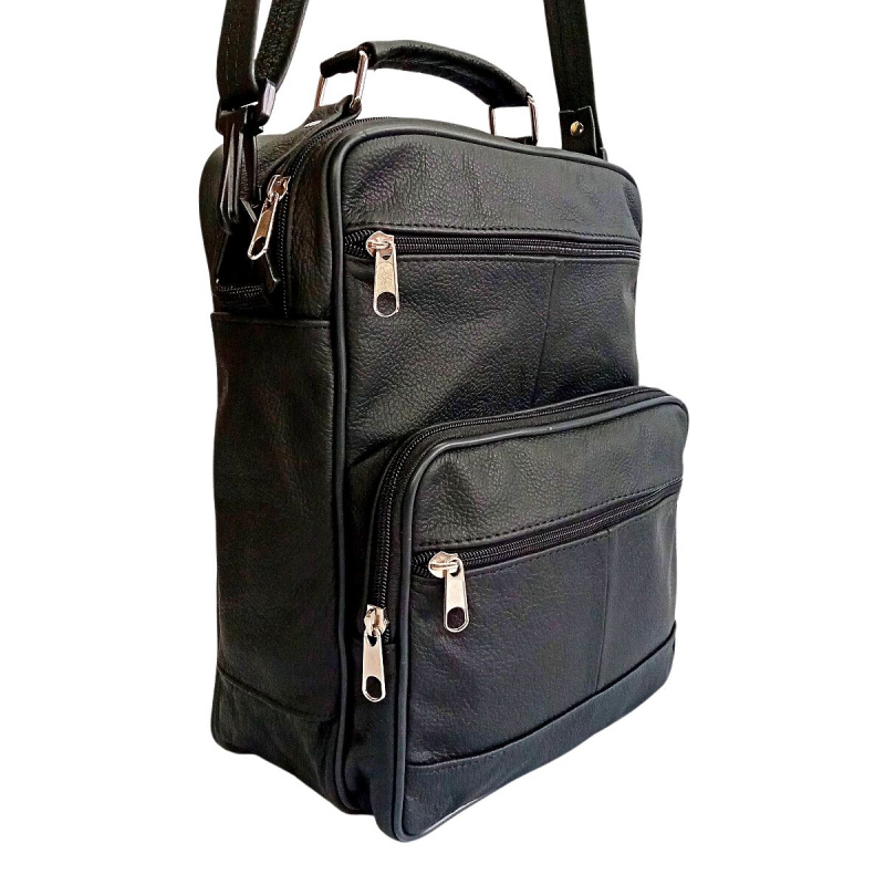 Pánska kožená čierna taška KOR-NL01