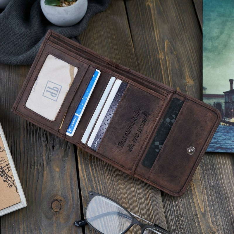 Kožená malá dámska hnedá peňaženka PP