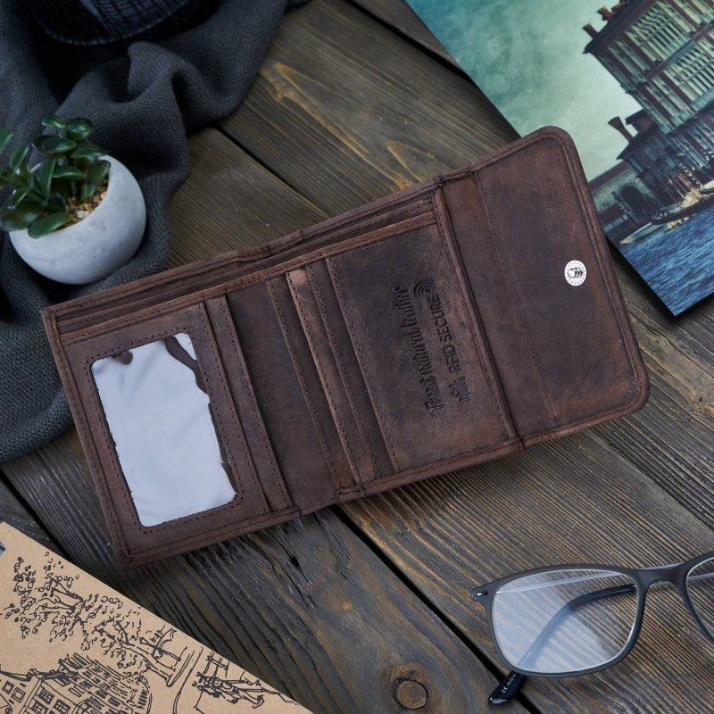 Kožená malá dámska hnedá peňaženka PP