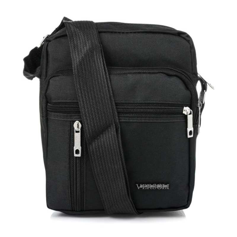 Pánska čierna crossbody taška na zips