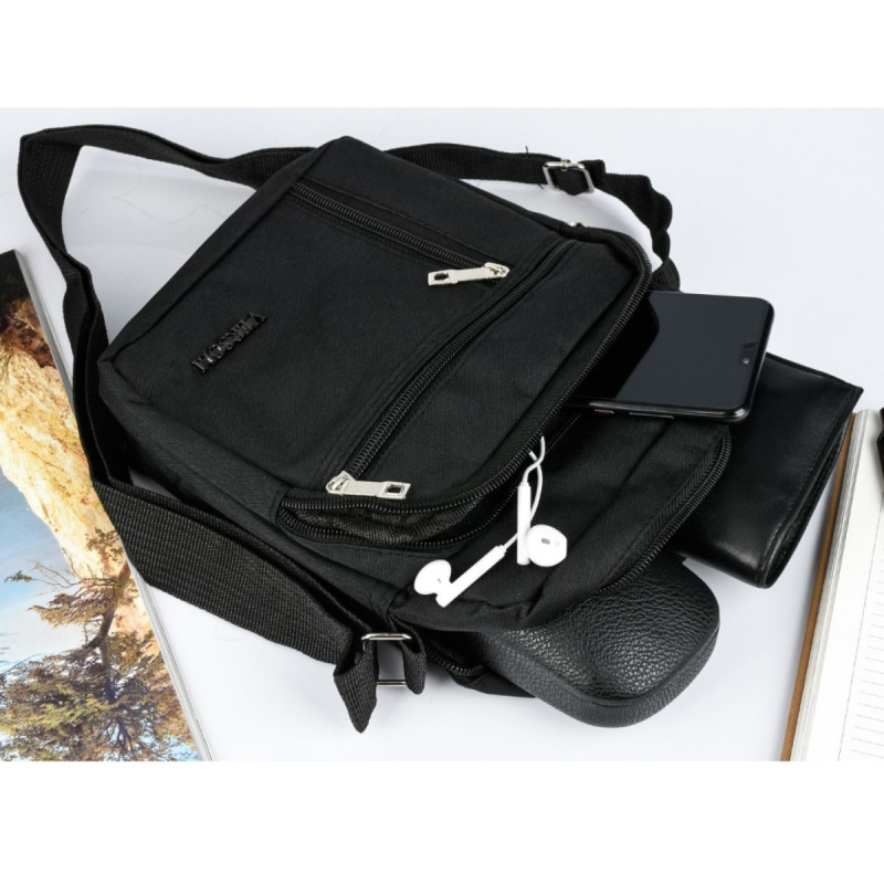 Pánska čierna crossbody taška BRENTON