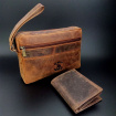 Súprava taška a peňaženka vintage brown 04