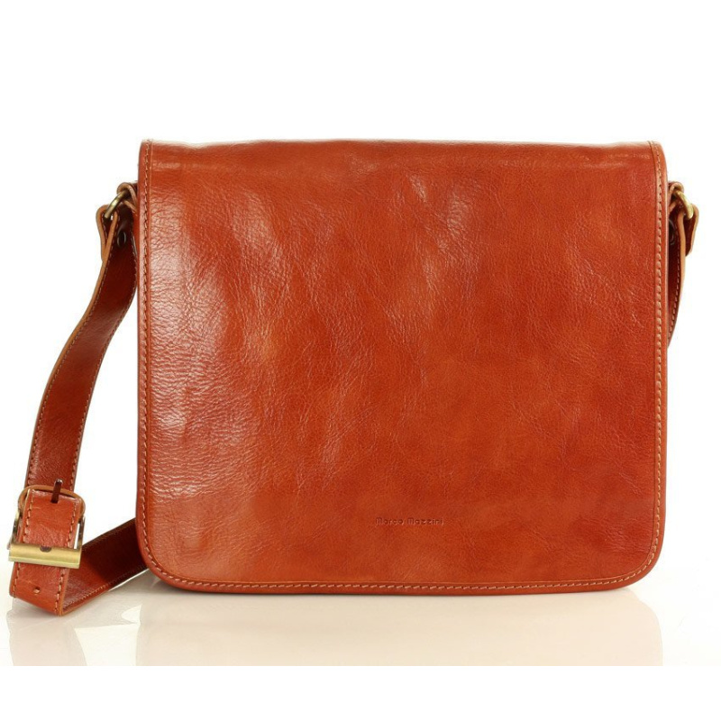 Kožená camel pánska taška na rameno crossbody Marco Mazzini Business Line