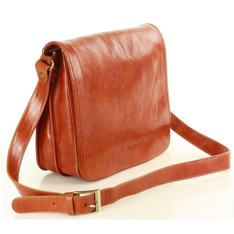 Kožená camel pánska taška na rameno crossbody Marco Mazzini Business Line
