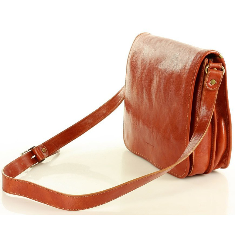 Kožená camel pánska taška na rameno crossbody Marco Mazzini Business Line