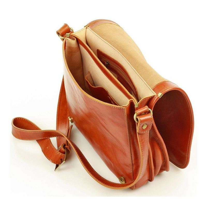 Kožená camel pánska taška na rameno crossbody Marco Mazzini Business Line