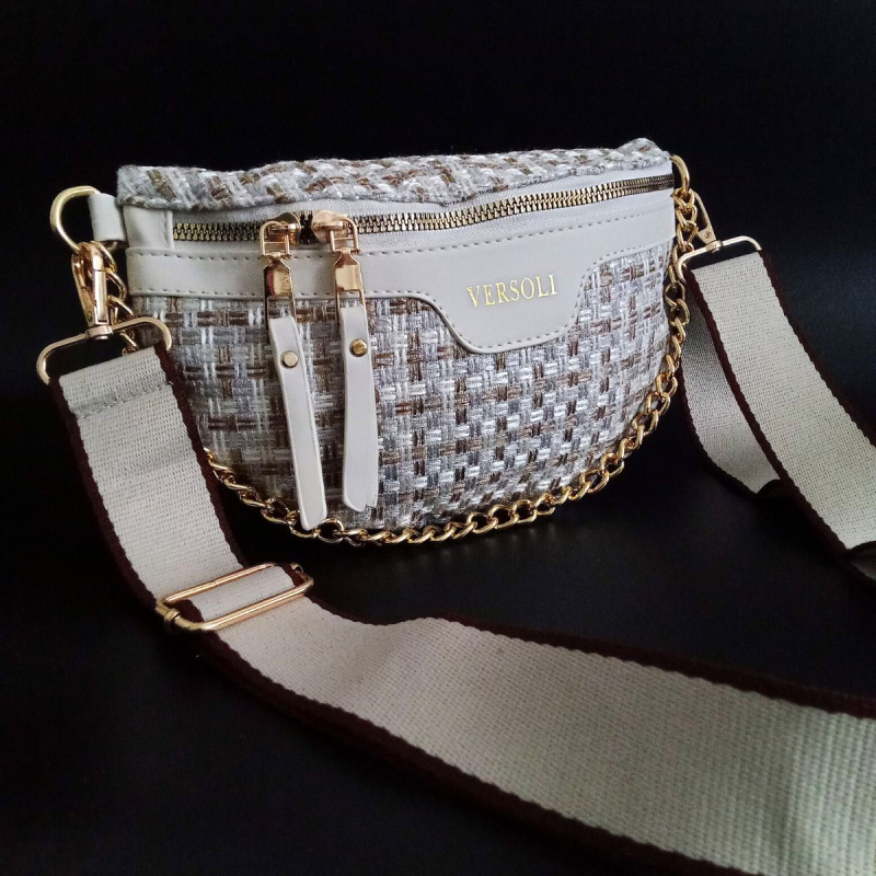 Dámska crossbody béžová kabelka prešívaná Versoli "LOLA"