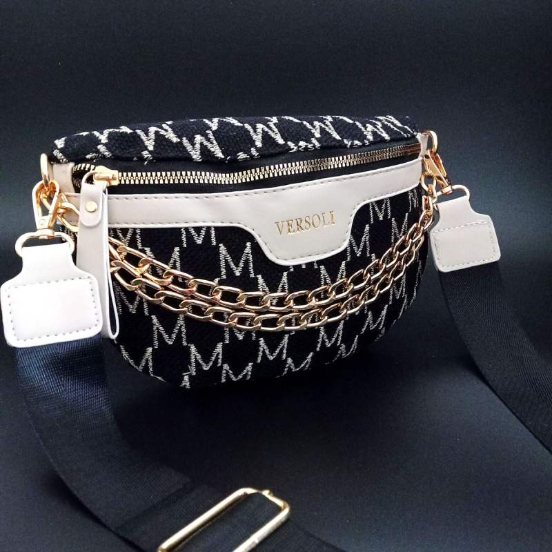Čierna crossbody kabelka beige LOTTY