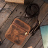 Kožená pánska hnedá crossbody taška DARBY