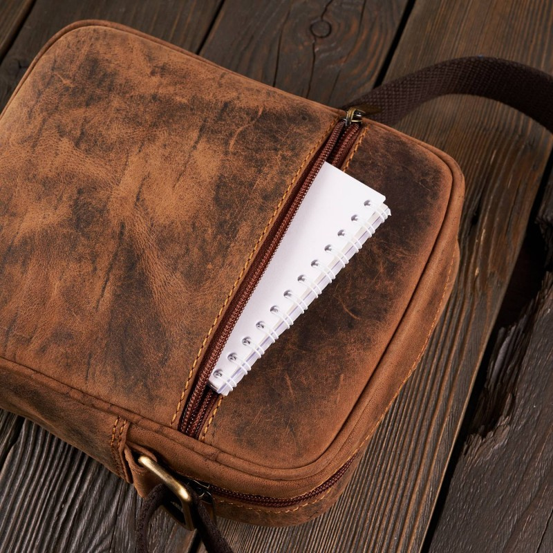 Kožená pánska hnedá crossbody taška DARBY