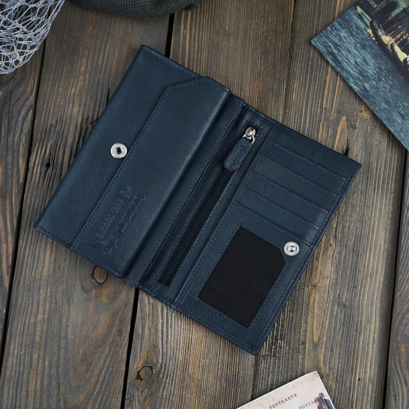 Kožená dámska modrá peňaženka RORY