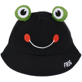 Detský čierny klobúk ŽABA