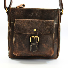 Kožená pánska hnedá crossbody taška FOREST