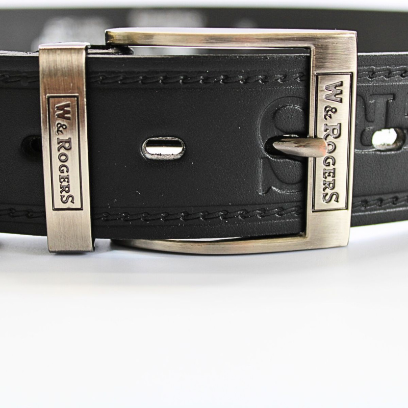 Čierny kožený pánsky opasok W&Rogers