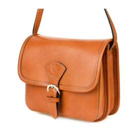 Kožená dámska camel crossbody kabelka GEMMA
