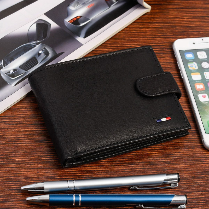 Pánska kožená čierna peňaženka AMIENS