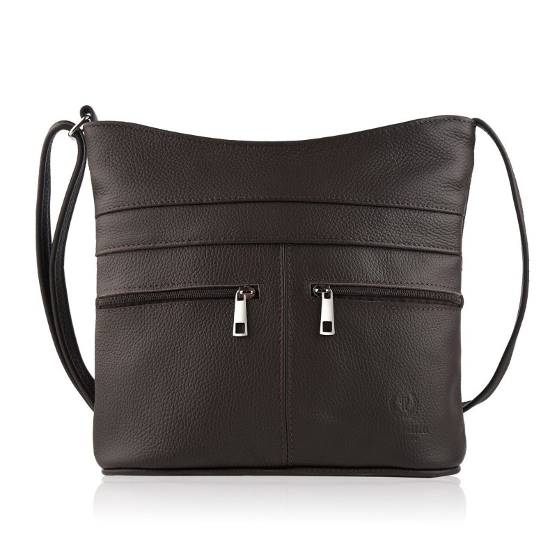 Kožená dámska hnedá crossbody kabelka Paolo Peruzzi "PALOMA"