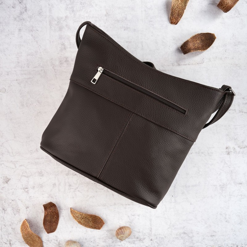 Kožená dámska hnedá crossbody kabelka Paolo Peruzzi "PALOMA"