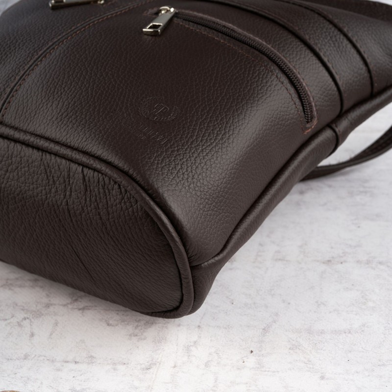 Kožená dámska hnedá crossbody kabelka Paolo Peruzzi "PALOMA"