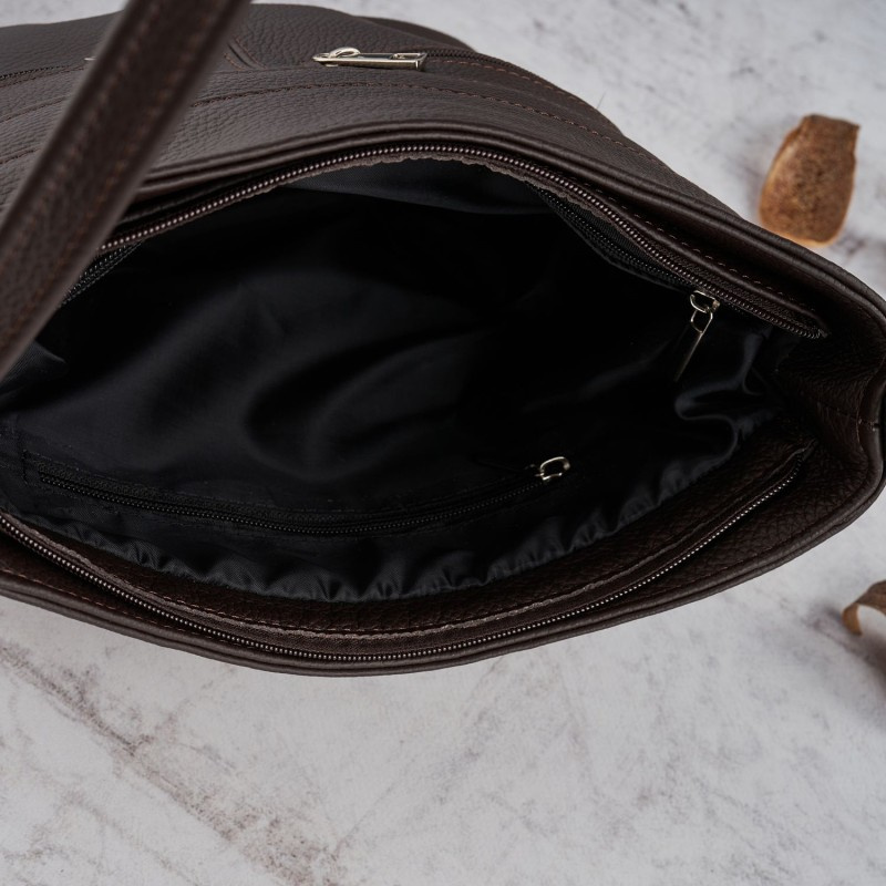 Kožená dámska hnedá crossbody kabelka Paolo Peruzzi "PALOMA"