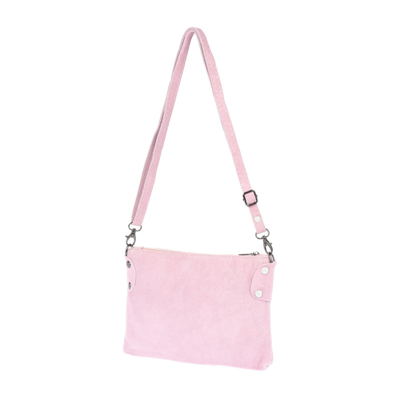 Dámska kožená semišová ružová kabelka Borse in pelle "ZORA"