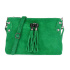 Dámska kožená semišová zelená kabelka Borse in pelle "ZORA"