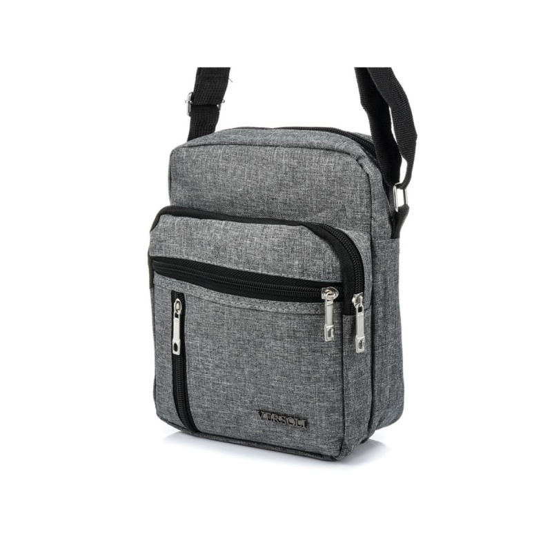 Pánska šedá crossbody taška Versoli "ALVARO" so zapínaním na zips
