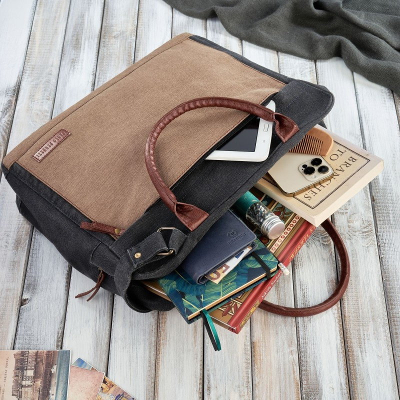 Pánska čierno-hnedá taška na notebook Paolo Peruzzi "MANUEL"